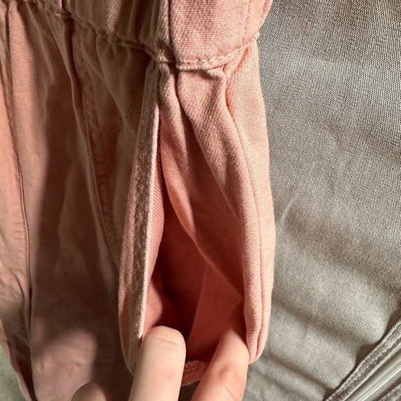 ASOS Denim Jumpsuit V Neck Washed Pink Summer Wide Leg Us Size 4 - Picture 4 of 6